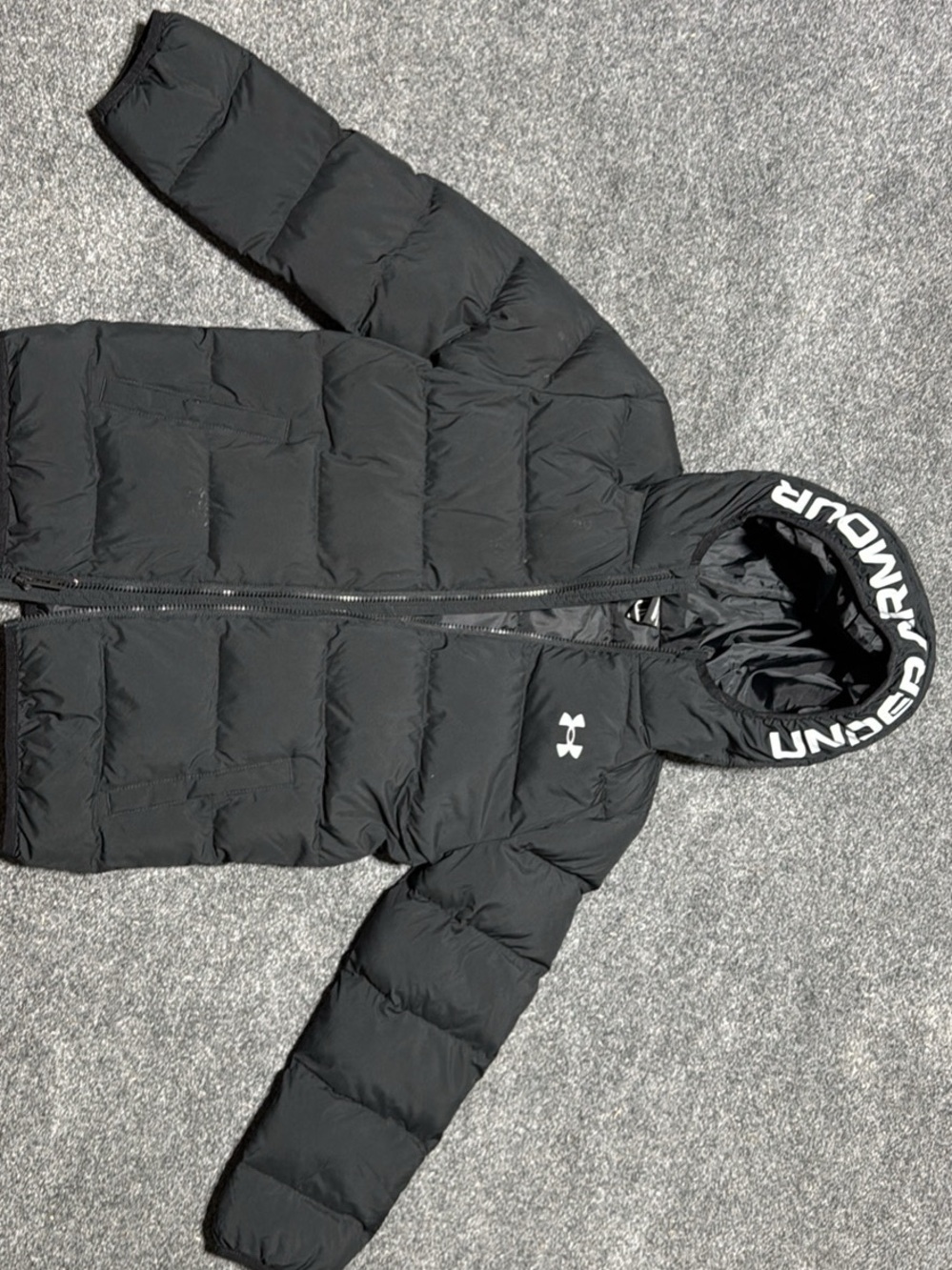 Under Armour Black Quilted Hooded Jacket